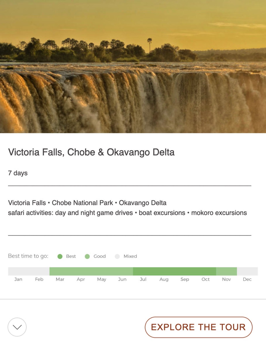 safari holiday to victoria falls and botswana